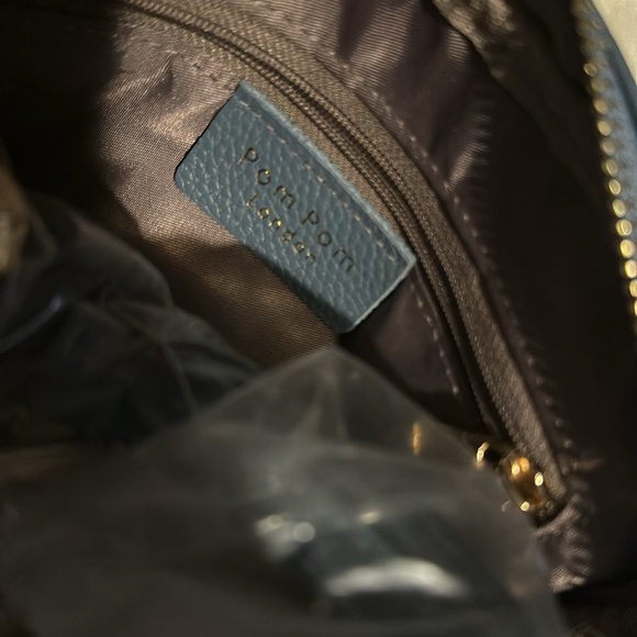 Pom Pom London Mayfair. Beautiful slate blue leather purse. - Picture 5 of 8